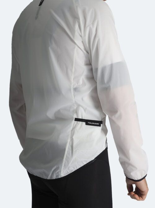 Chaqueta ciclismo cortavientos Alsace blanco - Imagen 5