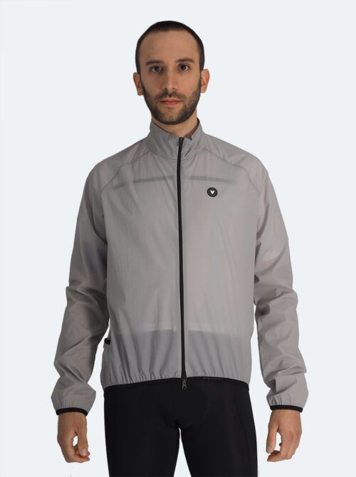 Chaqueta ciclismo cortavientos Alsace gris - Imagen 3