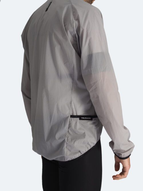 Chaqueta ciclismo cortavientos Alsace gris - Imagen 4