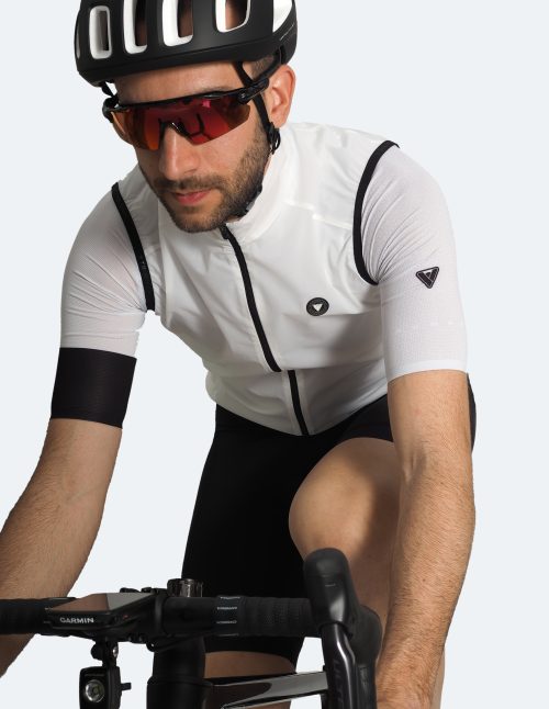 Chaleco ciclismo hombre Angello blanco - Imagen 4
