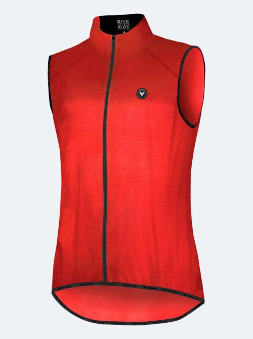 Chaleco ciclismo mujer Aspin rojo