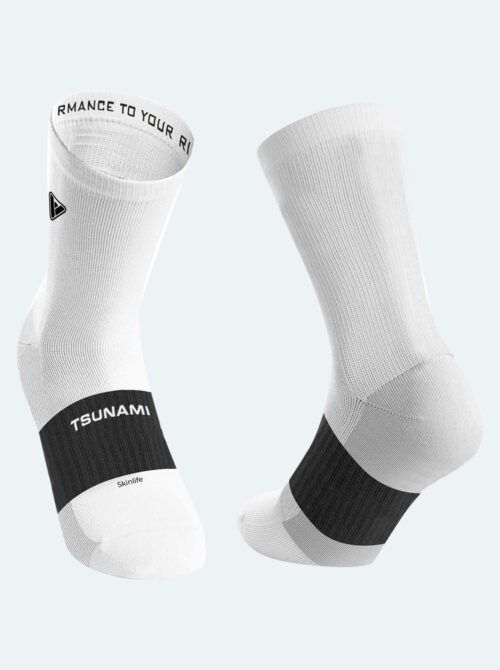 Calcetín ciclismo unisex Ariège blanco