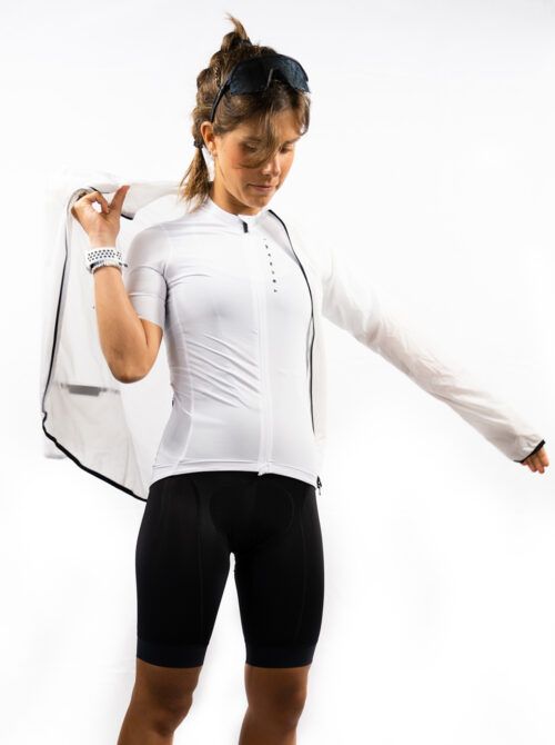 Chaqueta ciclismo mujer Giau blanca - Imagen 3