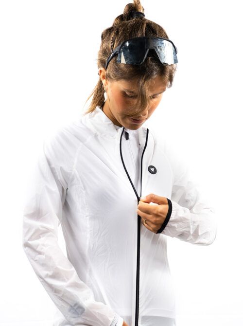 Chaqueta ciclismo mujer Giau blanca - Imagen 4