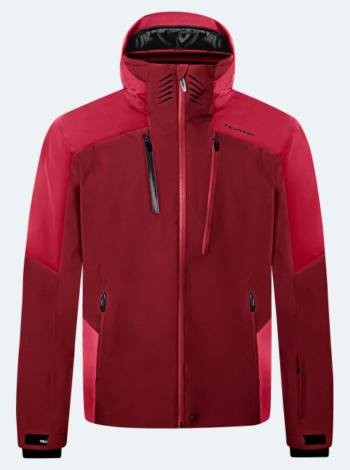 Chaqueta esquí hombre Olympic granate-rojo