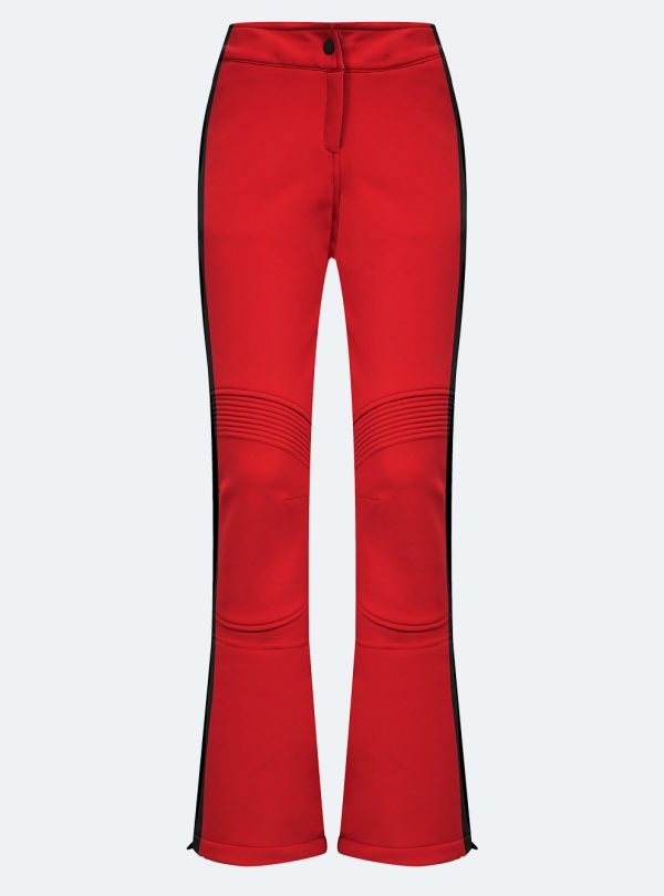Pantalón esquí lástex mujer rojo-negro