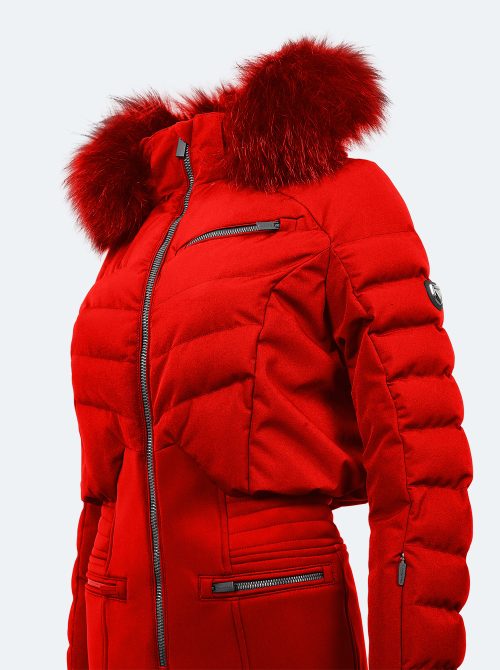 Mono esquí mujer Chic rojo - Imagen 4
