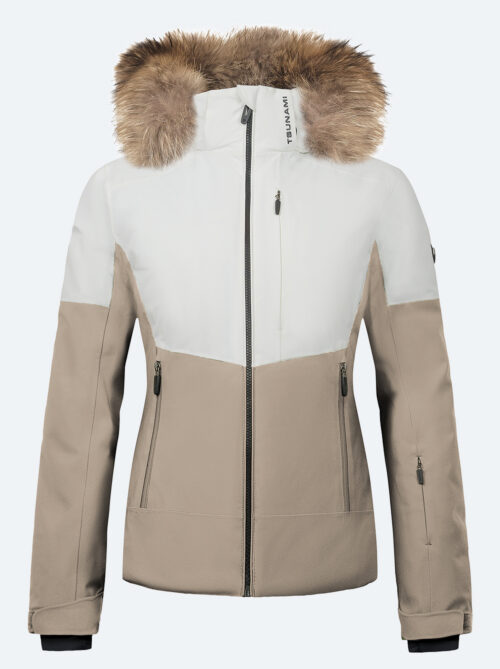 Chaqueta esquí mujer Olympic Blanco-Piedra