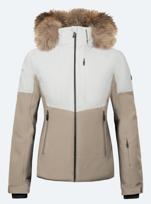 Chaqueta esquí mujer Olympic Blanco-Piedra