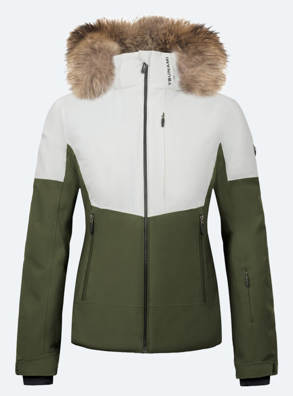Chaqueta esquí mujer Olympic Blanco-Kaki