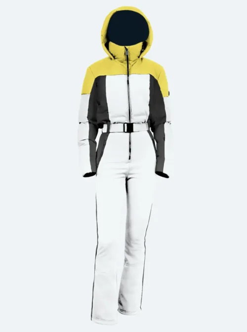 Mono esquí mujer Moon Blanco-Negro-Amarillo
