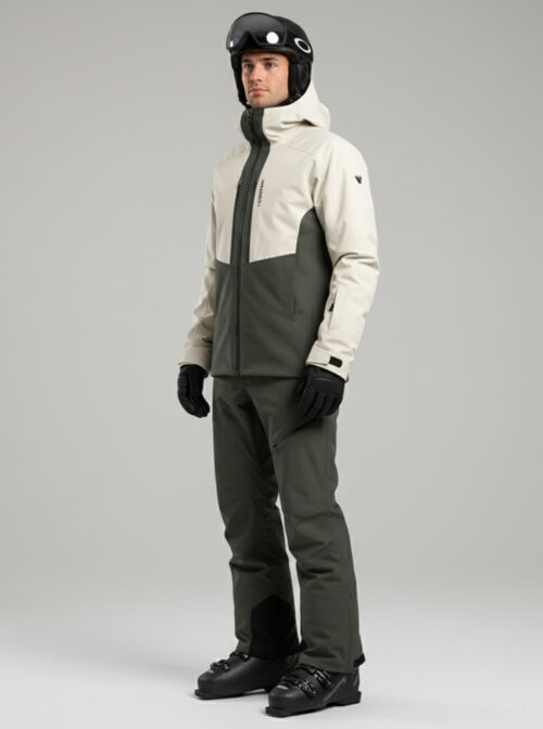 Chaqueta de esquí hombre 3 Layers X-treme Verde-Crudo - Imagen 4