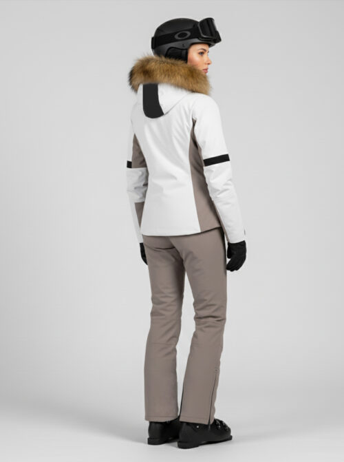 Chaqueta esquí mujer Olympic Beige-Blanco - Imagen 6