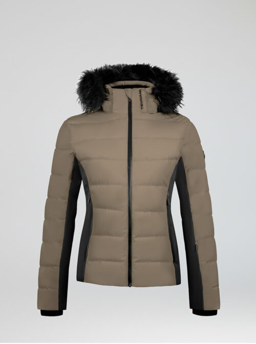 Chaqueta esquí mujer Helium Beige-Negro