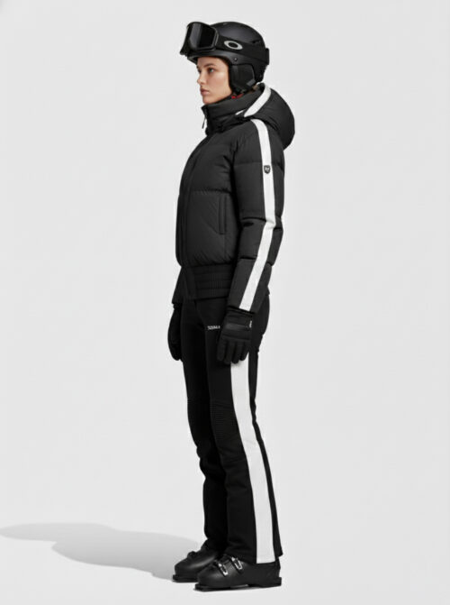 Chaqueta esquí mujer Bomber Negro-Blanco - Imagen 4
