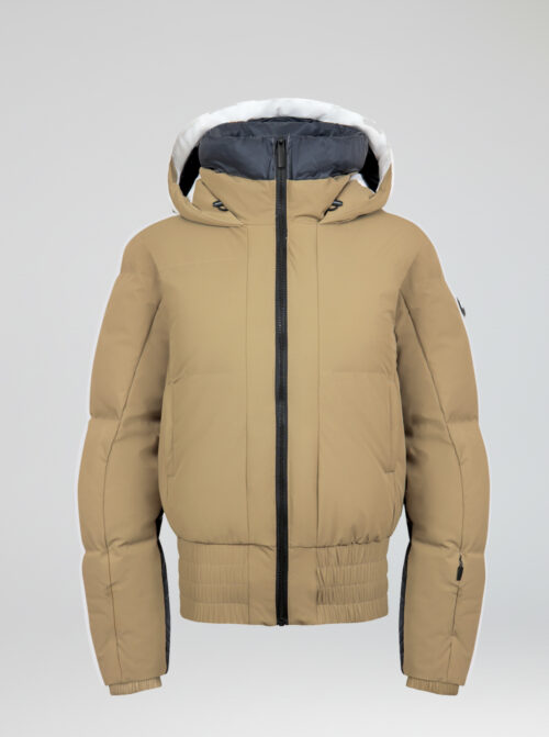 Chaqueta esquí mujer Bomber Beige-Negro