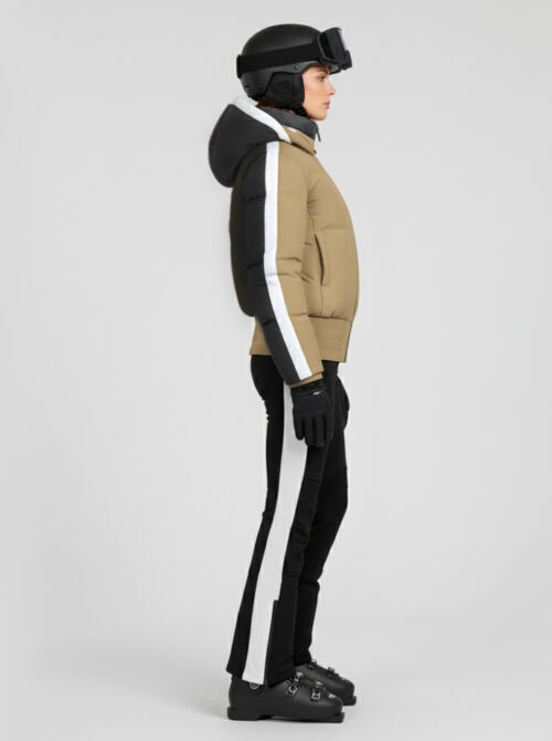 Chaqueta esquí mujer Bomber Beige-Negro - Imagen 4