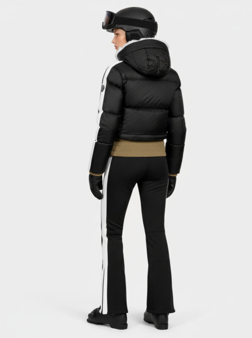 Chaqueta esquí mujer Bomber Beige-Negro - Imagen 6